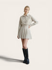Chic Button-Up Shirt Dress with Pleated Skirt