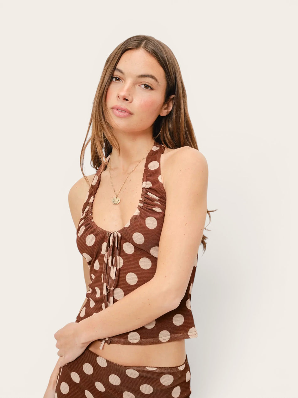 Anna Polka Dot Halter Top
