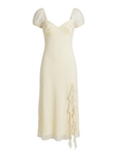 Puff Sleeve Mesh Midi Dress
