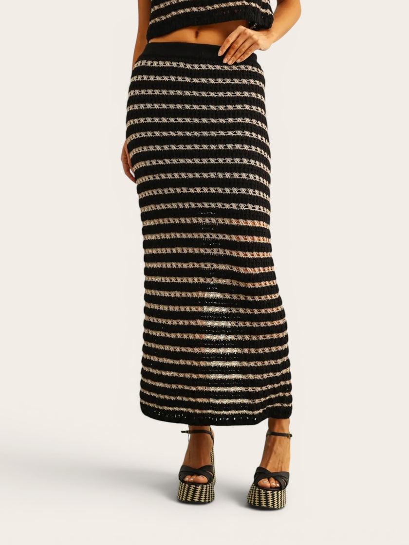 Marie Crochet Knit Straight Long Skirt